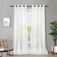 Unyqoos Transparante witte gordijnen met linnenlook voor woonkamer en slaapkamer