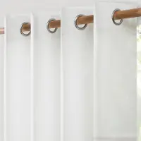 Unyqoos Set van 2 half-transparante gordijnen in linnenlook voor diverse ruimtes