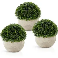 Unyqoos Decoratieve set van drie realistische kunstplanten in potten