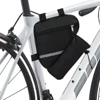 Unyqoos Waterdichte, driehoekige zadeltas voor mountainbike en racefiets – Oxford-materiaal, klittenbandsluiting, reflecterende strepen