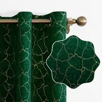 Unyqoos Elegante fluwelen gordijnen set met gouden accenten voor slaapkamer en woonkamer