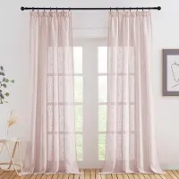 Unyqoos Gezellige Oudroze Kinderkamer Gordijnen Set van 2 met Plooiband en Linnenlook Design