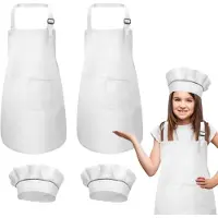 Unyqoos Kinderschort en Kookmuts Set voor Koken en Knutselen, Verstelbaar en Ademend