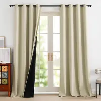 Unyqoos Verduisterende Woonkamergordijnen met Inslagringen voor Optimale Hittebescherming en Privacy - Set van 2, 245 x 140 cm