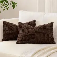 Unyqoos Set van 2 zachte corduroy kussenslopen met gestreept design voor woondecoratie