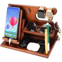Unyqoos Multifunctionele Houten Bureau- en Nachtkast Organizer voor Telefoon en Accessoires