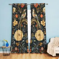 Unyqoos Gezellige Vintage Verduisteringsgordijnen met Bloemen en Vogels voor Slaapkamer en Woonkamer