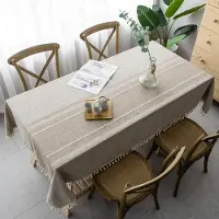 Unyqoos Elegante katoenen linnen tafelkleed met kwastjes voor diverse tafels