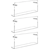 Unyqoos Transparante acryl wandrekken set van 3 voor boeken en tijdschriften