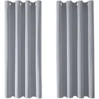 Unyqoos Moderne Lichtgrijze Verduisteringsgordijnen met Ingestanste Ringen voor Diverse Ruimtes, Set van 2, 122 x 140 cm