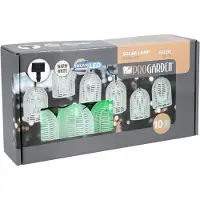 Pro Garden Feestverlichting lichtsnoer - groen - 10 LED - warm wit - 270 cm - tuin feestlampjes