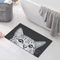 Unyqoos Zachte Antislip Badmat met Grappige Kattenprint voor Veiligheid en Comfort in de Badkamer