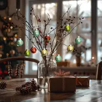 Unyqoos Set van 24 kleurrijke glazen kerstballen voor feestelijke decoratie