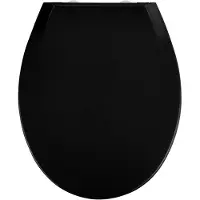 Unyqoos Zwarte toiletbril met softclose en eenvoudig te bevestigen hygiënische clip