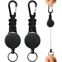 Unyqoos Set van twee uittrekbare sleutelhangers met karabijnhaak en paracord