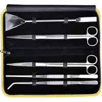 Unyqoos Complete set voor aquariumverzorging met pincetten, scharen en etui, 4 stuks
