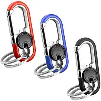Unyqoos Set van drie stijlvolle karabijnhaken met meerdere sleutelhangers in diverse kleuren