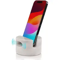 Unyqoos Handgemaakte marmeren telefoonhouder met geluidsversterking voor bureau