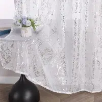 Unyqoos Transparante zilverkleurige gordijnen met takkenpatroon voor sfeervol interieur