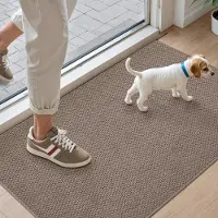 Unyqoos Absorberende en Antislip Deurmat voor Binnen en Buiten, 44 x 76 cm, Bruin