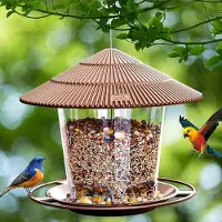 Unyqoos Opvouwbaar vogelvoederhuis voor buiten met weerbestendige dispenser