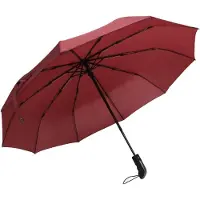 Unyqoos paraplu stormbestendig, 41 inch opvouwbare paraplu, automatisch open-dicht 10 roestvrijstalen ribben Teflon coating, UV-bescherming UPF50 (rood)