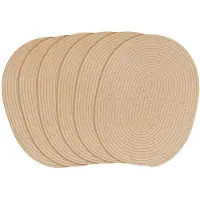 Unyqoos Set van 6 ovale katoenen placemats voor stijlvolle en praktische tafeldecoratie, 6 stuks