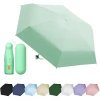 Unyqoos Compacte en Draagbare UV-beschermende Mini-paraplu voor Regen en Zon met Zes Baleinen
