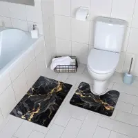 Unyqoos Set van twee luxe badmatten met antislip en snelle droging voor badkamer