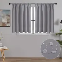 Unyqoos Lichtgrijze verduisteringsgordijnen set voor slaapkamer en keuken 60x120 cm