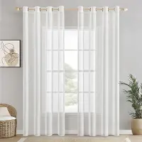 Unyqoos Transparante Linnen Gordijnen Set voor Elegante Woonkamer en Slaapkamer Decoratie