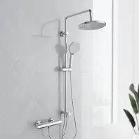 Unyqoos Complete doucheset met thermostaat, regendouche en handdouche in chroom