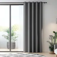 Unyqoos Extra brede isolerende gordijn als stijlvolle ruimteverdeler in grijze tint 244x254 cm