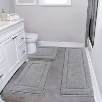 Unyqoos Zachte en Luxe 3-delige Antislip Badkamermattenset voor Complete Badkamervloerbedekking