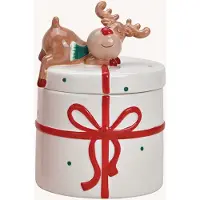 Wurm Wit blik met elanddecor van keramiek