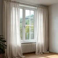 Unyqoos Transparante linnenlook gordijnen voor een rustgevende sfeer in huis