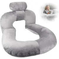 Unyqoos Ergonomisch leeskussen met afneembare nekrol voor bed en bank
