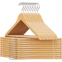 Unyqoos Houten Kledinghangers Set met Broeklat en Draaibare Haak voor Optimale Kledingbescherming