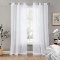 Unyqoos Elegante semi-transparante gordijnen met linnenlook voor elke ruimte in huis 225x140