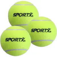 Sportx Grote Tennisbal - 3x - D13 cm - geel - speelgoedbal