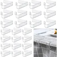 Unyqoos Transparante tafelklemmers, set van 24 – heldere ABS-klemmers in 2 maten om tafelkleden te fixeren tijdens picknicks, bruiloften en tuinfeesten