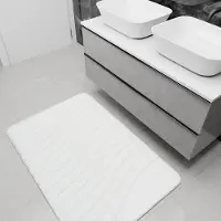 Unyqoos Witte rechthoekige badmat met antislip en wasbare eigenschappen voor badkamer