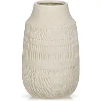 Unyqoos Handgemaakte slanke keramische vaas in boho-stijl voor stijlvolle decoratie, 23cm, Beige