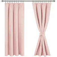 Unyqoos Grote Roze Verduisteringsgordijnen met Thermofunctie voor Woonkamer en Slaapkamer - Set van 2, 200x140 cm