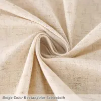 Unyqoos Rechthoekig beige tafelkleed met kwastjes voor feestelijke gelegenheden