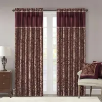 Unyqoos Stijlvolle bordeauxrode jacquard gordijnen voor diverse woonruimtes