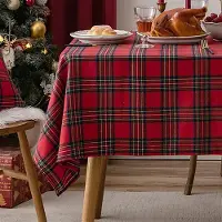 Unyqoos Kersttafelkleed met Ruitpatroon voor Feestelijke Tafeldecoratie 140x220cm