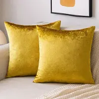 Unyqoos Set van 2 fluwelen kussenslopen goudkleurig 50x50 cm voor luxe interieur