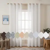 Unyqoos Transparante Voile Gordijnen Set van 2 met Oogjes voor Elegante Sfeer en Lichtdoorlatendheid