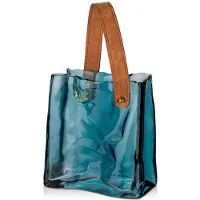Unyqoos Elegante glazen bloemenvaas met handvat voor stijlvolle interieurdecoratie, 17cm, Glas, Blauw
